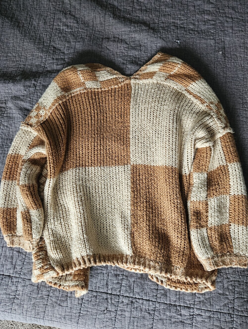 Altar'd State Baggy Checkered Cardigan - Picture 2 of 3